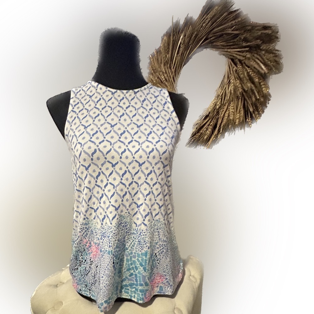 50%offw❤️ Lilly Pulitzer Kristen Tank Top Multi Sea La Vie XXS 30-40” bust 0601